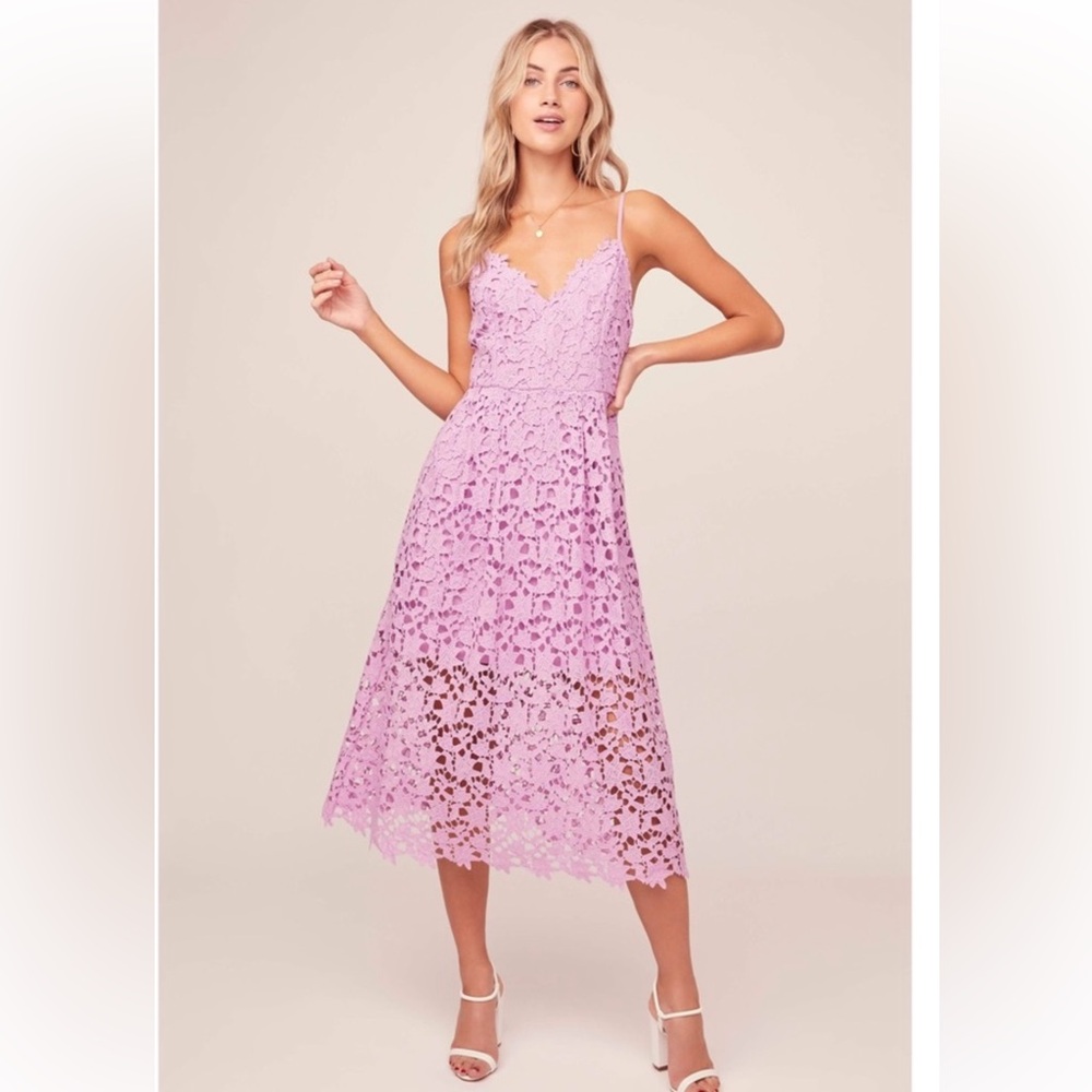ASTR The Label Lace A-Line Midi Dress